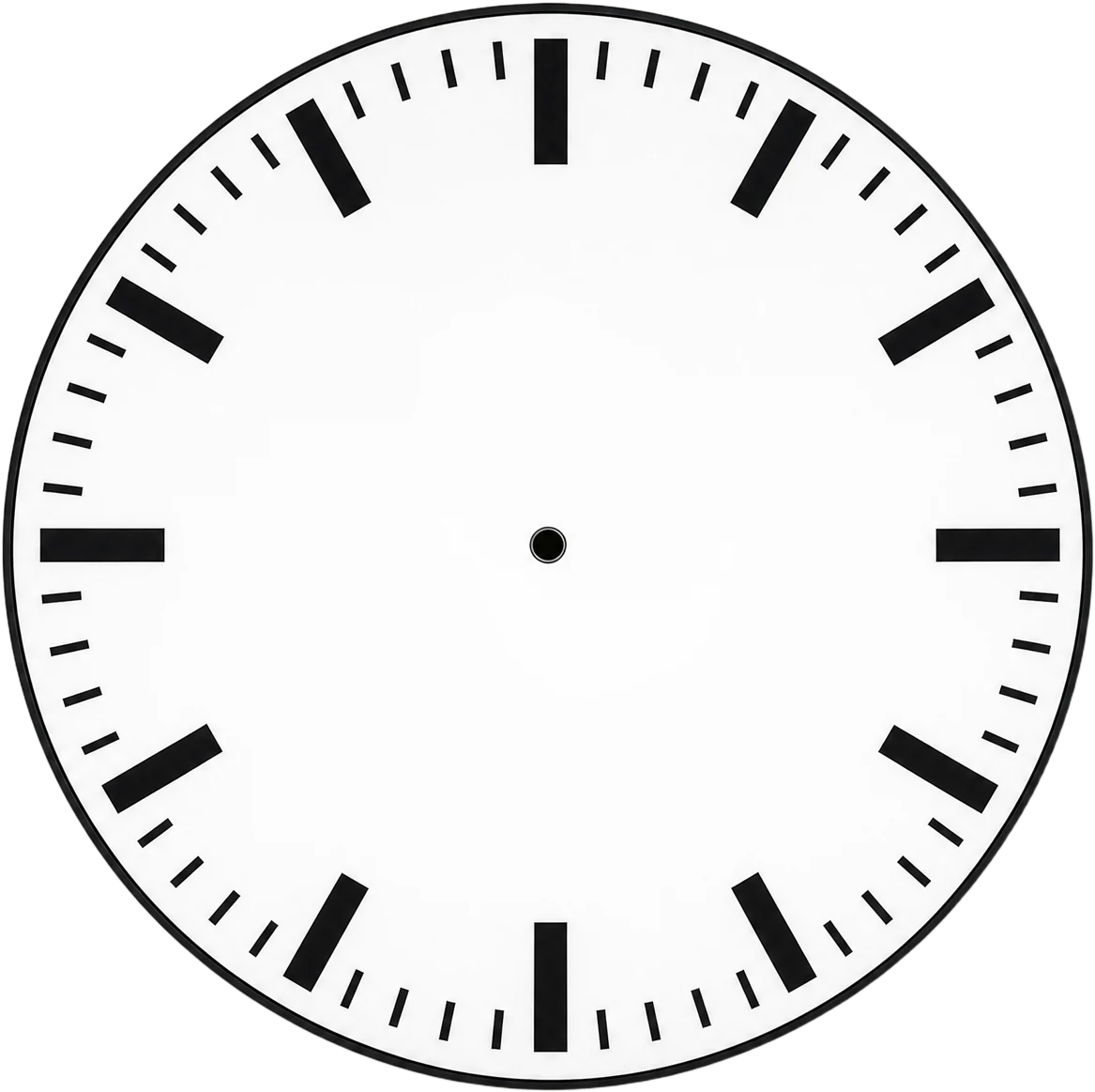 A Swiss railway clock face marking the hours